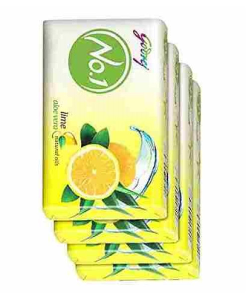 Godrej No.1 Bathing Soap Lime Aloe Vera Combo Pack of 4 (45g each)